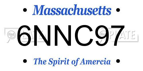 6NNC97 Massachusetts License Plate