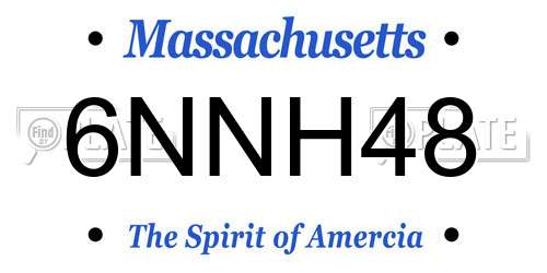 6NNH48 Massachusetts License Plate