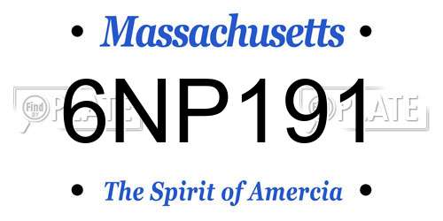 6NP191 Massachusetts License Plate