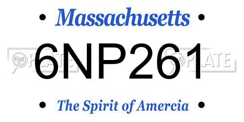 6NP261 Massachusetts License Plate