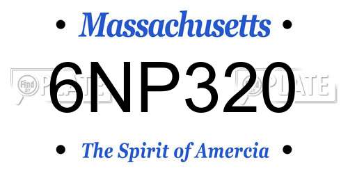 6NP320 Massachusetts License Plate