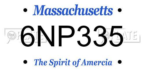 6NP335 Massachusetts License Plate