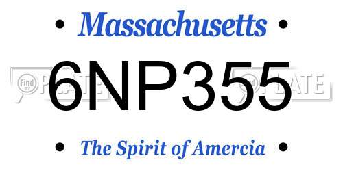 6NP355 Massachusetts License Plate