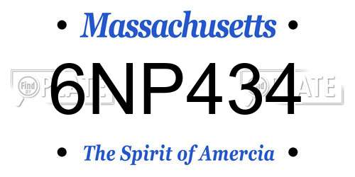 6NP434 Massachusetts License Plate
