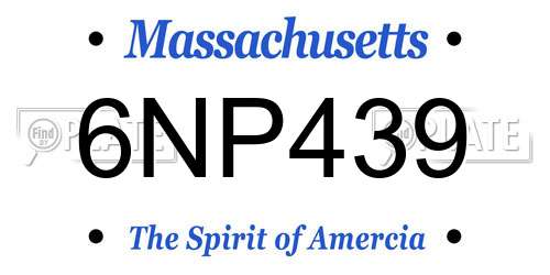 6NP439 Massachusetts License Plate