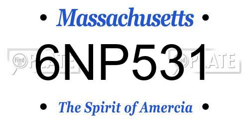 6NP531 Massachusetts License Plate