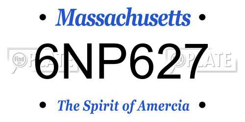 6NP627 Massachusetts License Plate