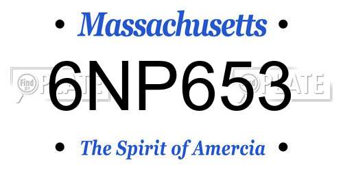 6NP653 Massachusetts License Plate