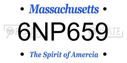 6NP659 Massachusetts License Plate