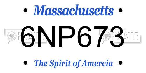 6NP673 Massachusetts License Plate