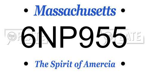 6NP955 Massachusetts License Plate