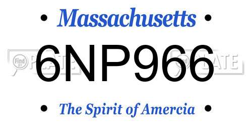 6NP966 Massachusetts License Plate