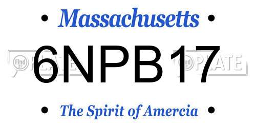 6NPB17 Massachusetts License Plate
