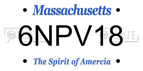 6NPV18 Massachusetts License Plate