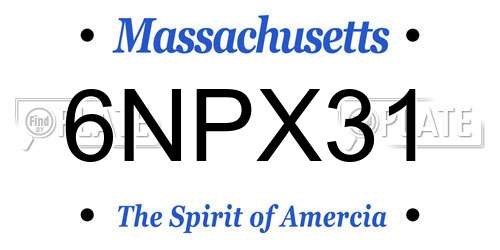 6NPX31 Massachusetts License Plate