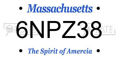 6NPZ38 Massachusetts License Plate