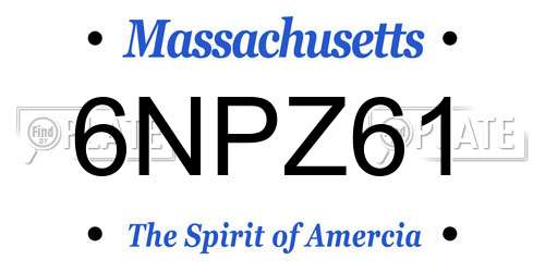 6NPZ61 Massachusetts License Plate