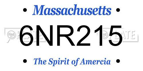 6NR215 Massachusetts License Plate