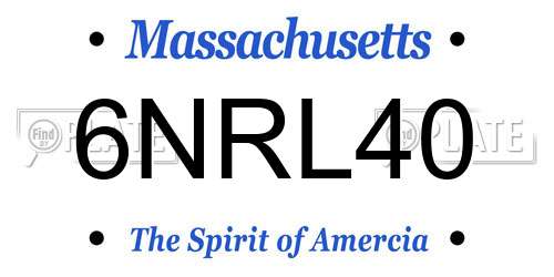 6NRL40 Massachusetts License Plate