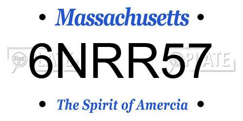 6NRR57 Massachusetts License Plate
