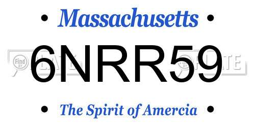 6NRR59 Massachusetts License Plate