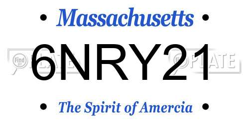 6NRY21 Massachusetts License Plate