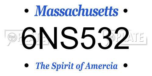 6NS532 Massachusetts License Plate