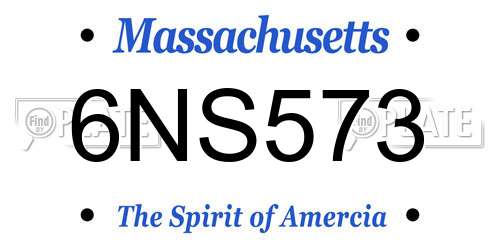 6NS573 Massachusetts License Plate