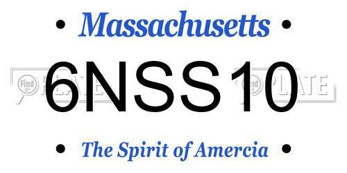 6NSS10 Massachusetts License Plate