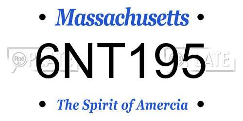 6NT195 Massachusetts License Plate