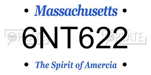 6NT622 Massachusetts License Plate