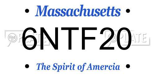 6NTF20 Massachusetts License Plate
