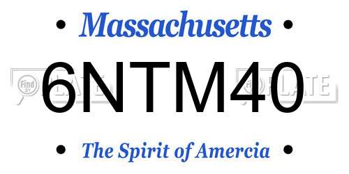6NTM40 Massachusetts License Plate