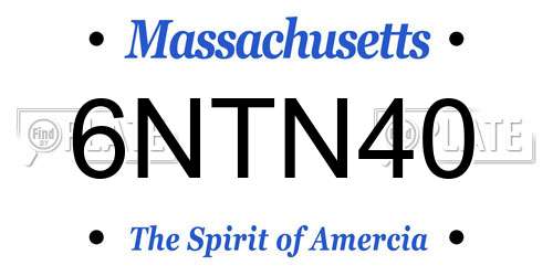 6NTN40 Massachusetts License Plate