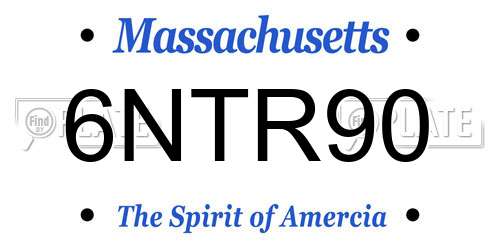 6NTR90 Massachusetts License Plate