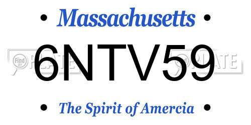 6NTV59 Massachusetts License Plate