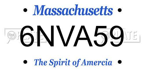6NVA59 Massachusetts License Plate
