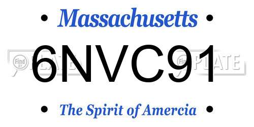 6NVC91 Massachusetts License Plate