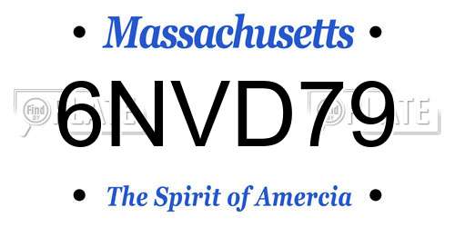 6NVD79 Massachusetts License Plate