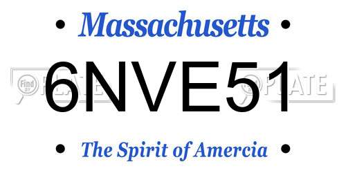 6NVE51 Massachusetts License Plate