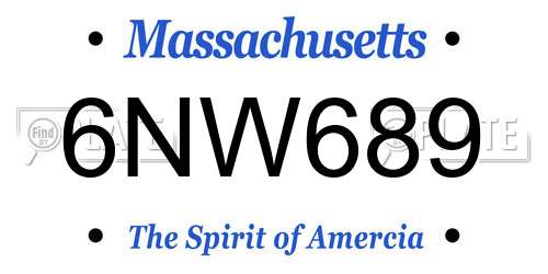6NW689 Massachusetts License Plate