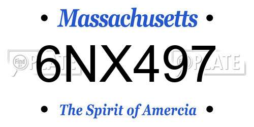 6NX497 Massachusetts License Plate