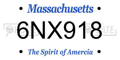 6NX918 Massachusetts License Plate