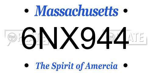 6NX944 Massachusetts License Plate