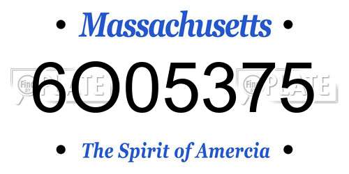 6O05375 Massachusetts License Plate