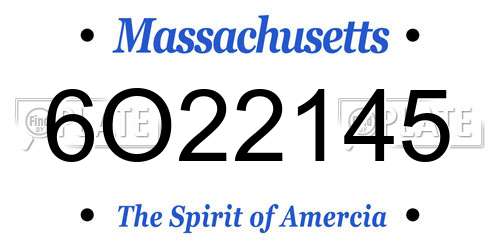 6O22145 Massachusetts License Plate