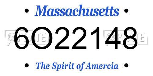 6O22148 Massachusetts License Plate