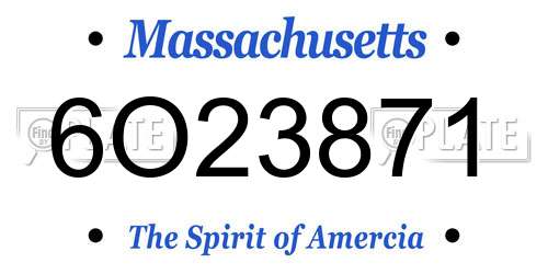 6O23871 Massachusetts License Plate