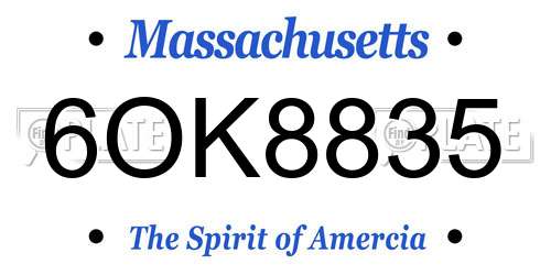 6OK8835 Massachusetts License Plate