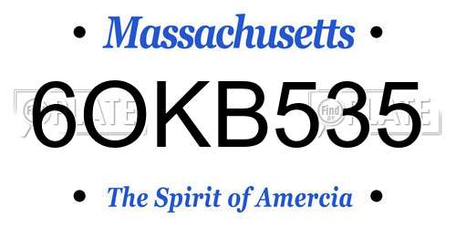 6OKB535 Massachusetts License Plate